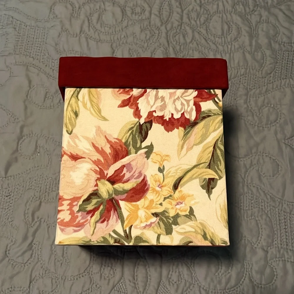 Once Upon a Rose Floral Fabric-Lined Storage Box